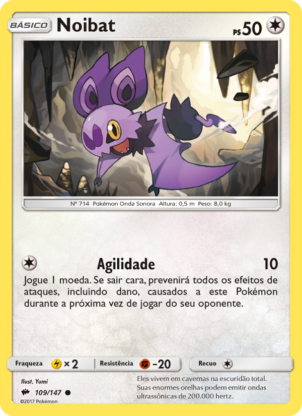 Noibat 109 — Sombras Ardentes (Portuguese Pokémon TCG card)