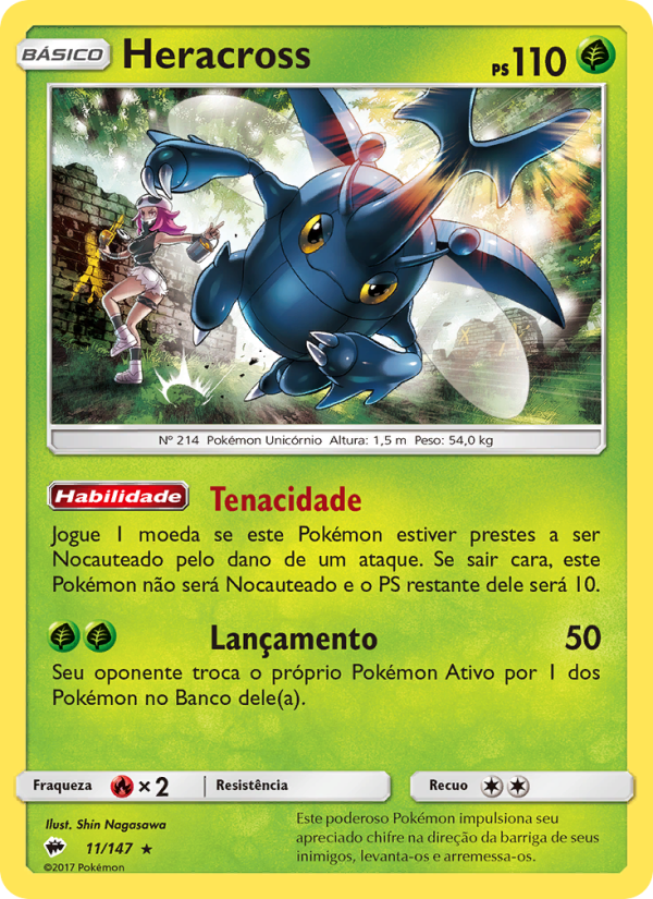 Heracross 11 — Sombras Ardentes (Portuguese Pokémon TCG card)