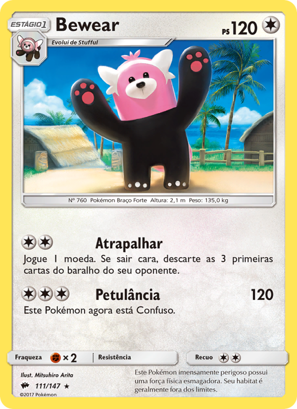 Bewear 111 — Sombras Ardentes (Portuguese Pokémon TCG card)