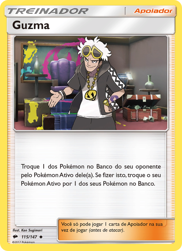 Guzma 115 — Sombras Ardentes (Portuguese Pokémon TCG card)