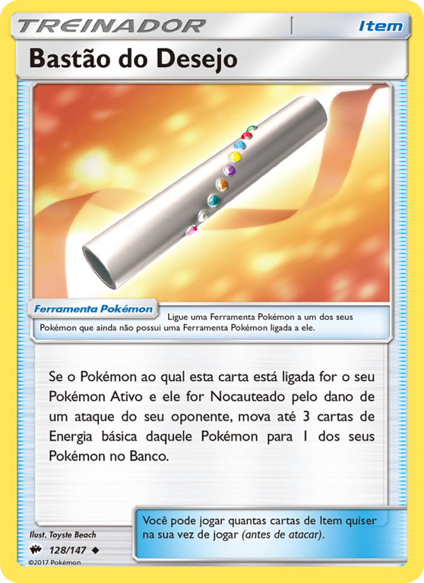 Bastão do Desejo 128 — Sombras Ardentes (Portuguese Pokémon TCG card)