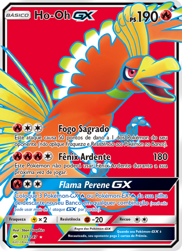 Ho-Oh GX 131 — Sombras Ardentes (Portuguese Pokémon TCG card)
