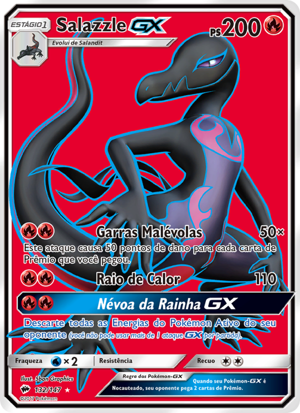 Salazzle GX 132 — Sombras Ardentes (Portuguese Pokémon TCG card)