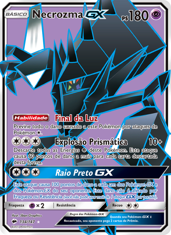 Necrozma GX 134 — Sombras Ardentes (Portuguese Pokémon TCG card)