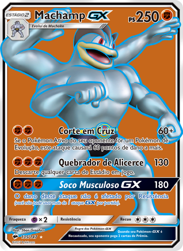 Machamp GX 135 — Sombras Ardentes (Portuguese Pokémon TCG card)