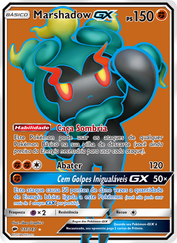 Marshadow GX 137 — Sombras Ardentes (Portuguese Pokémon TCG card)