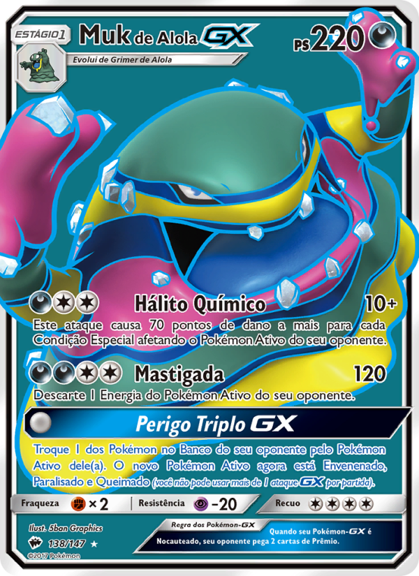 Muk de Alola GX 138 — Sombras Ardentes (Portuguese Pokémon TCG card)