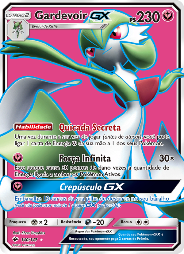 Gardevoir GX 140 — Sombras Ardentes (Portuguese Pokémon TCG card)