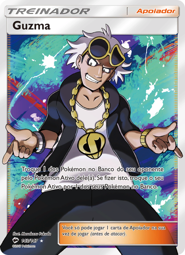Guzma 143 — Sombras Ardentes (Portuguese Pokémon TCG card)