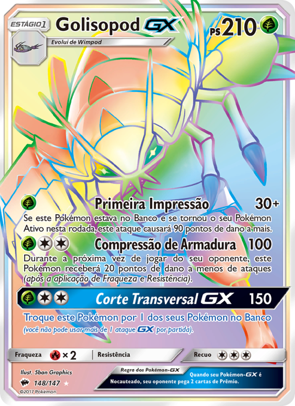 Golisopod GX 148 — Sombras Ardentes (Portuguese Pokémon TCG card)