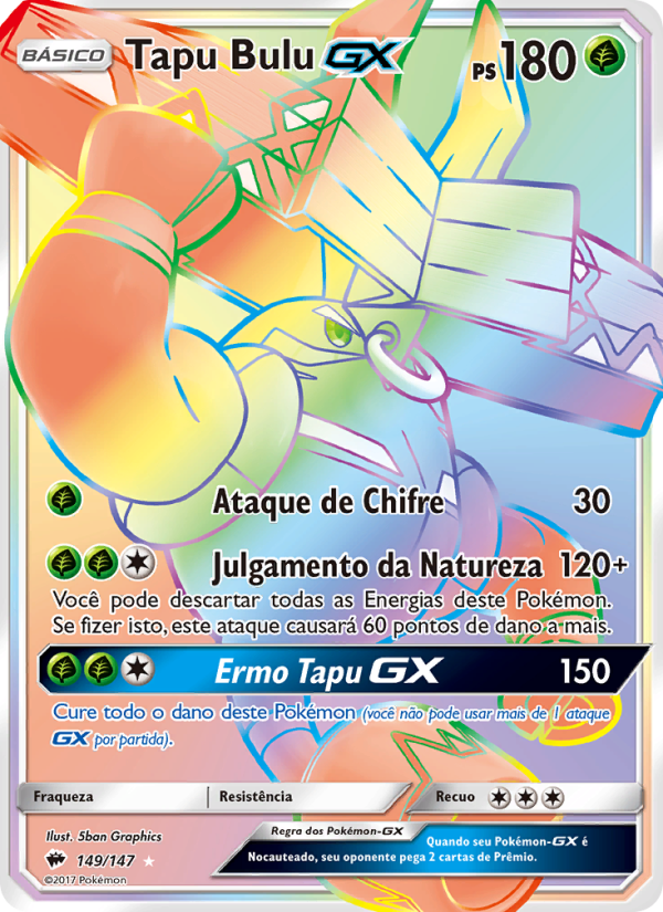 Tapu Bulu GX 149 — Sombras Ardentes (Portuguese Pokémon TCG card)