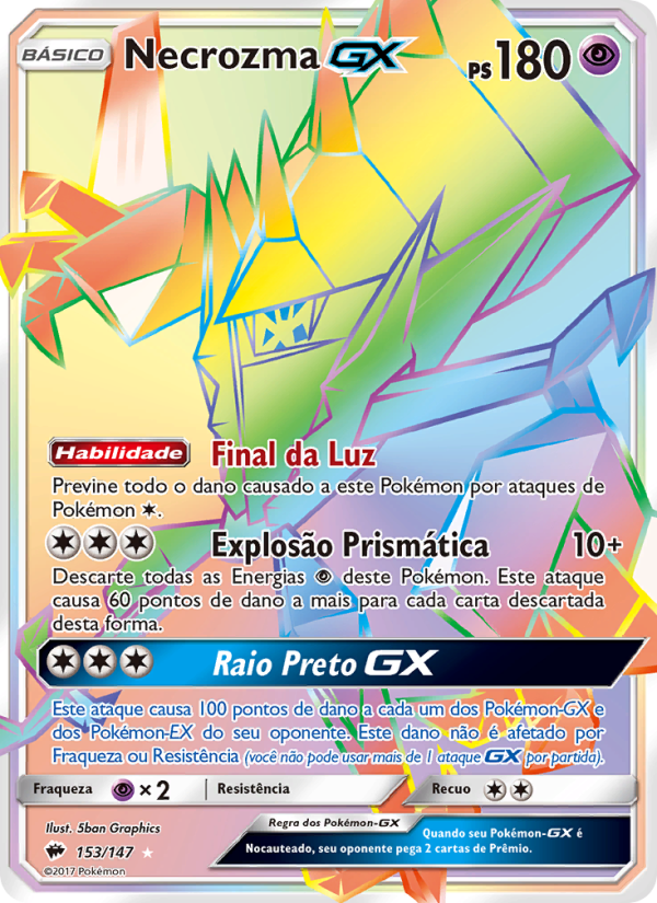 Necrozma GX 153 — Sombras Ardentes (Portuguese Pokémon TCG card)