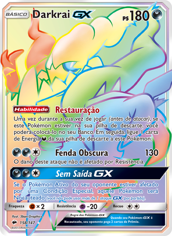 Darkrai GX 158 — Sombras Ardentes (Portuguese Pokémon TCG card)