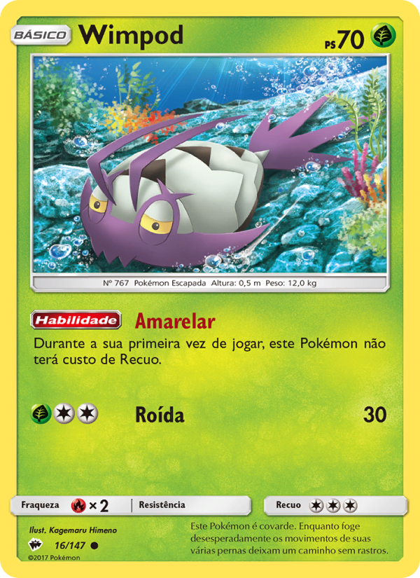Wimpod 16 — Sombras Ardentes (Portuguese Pokémon TCG card)