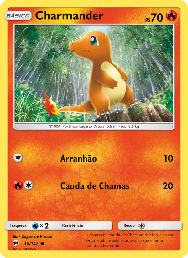 Charmander 18 — Sombras Ardentes (Portuguese Pokémon TCG card)