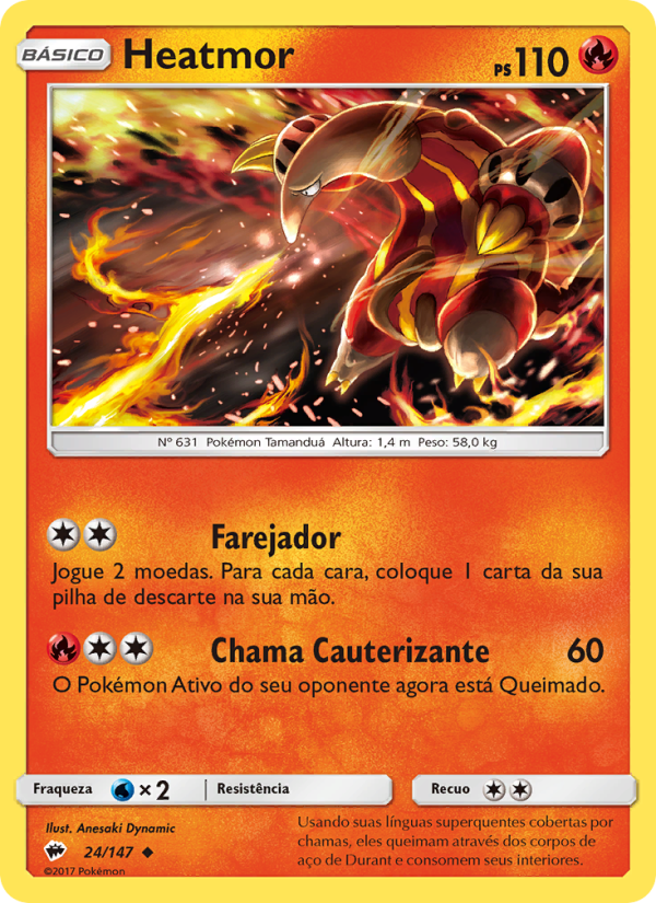 Heatmor 24 — Sombras Ardentes (Portuguese Pokémon TCG card)