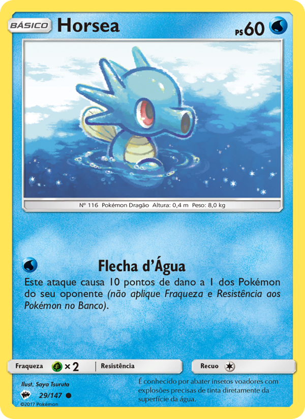 Horsea 29 — Sombras Ardentes (Portuguese Pokémon TCG card)