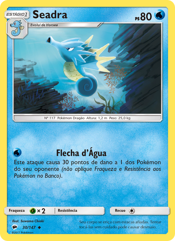Seadra 30 — Sombras Ardentes (Portuguese Pokémon TCG card)