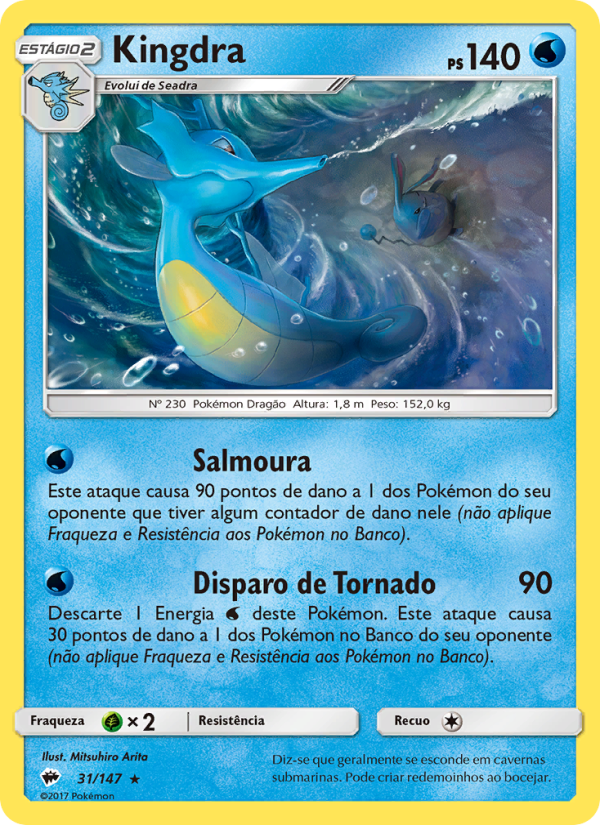 Kingdra 31 — Sombras Ardentes (Portuguese Pokémon TCG card)