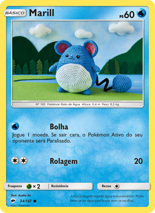 Marill 34 — Sombras Ardentes (Portuguese Pokémon TCG card)