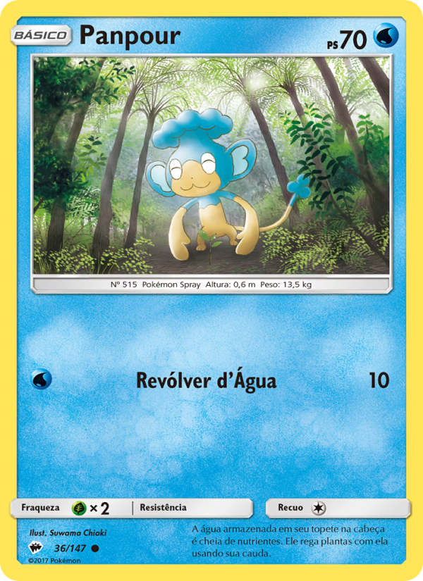 Panpour 36 — Sombras Ardentes (Portuguese Pokémon TCG card)