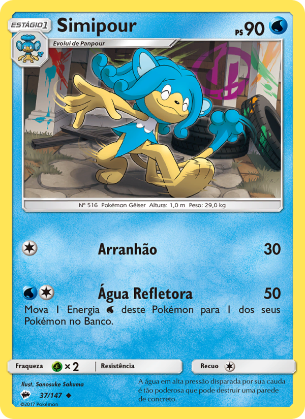 Simipour 37 — Sombras Ardentes (Portuguese Pokémon TCG card)