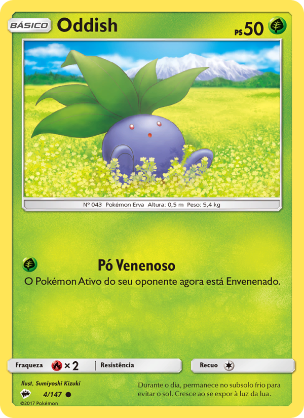 Oddish 4 — Sombras Ardentes (Portuguese Pokémon TCG card)