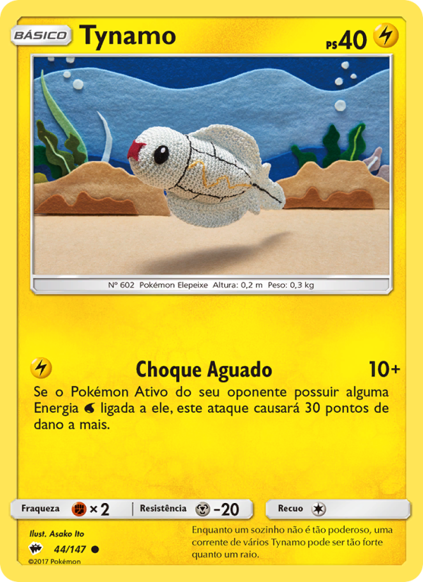 Tynamo 44 — Sombras Ardentes (Portuguese Pokémon TCG card)