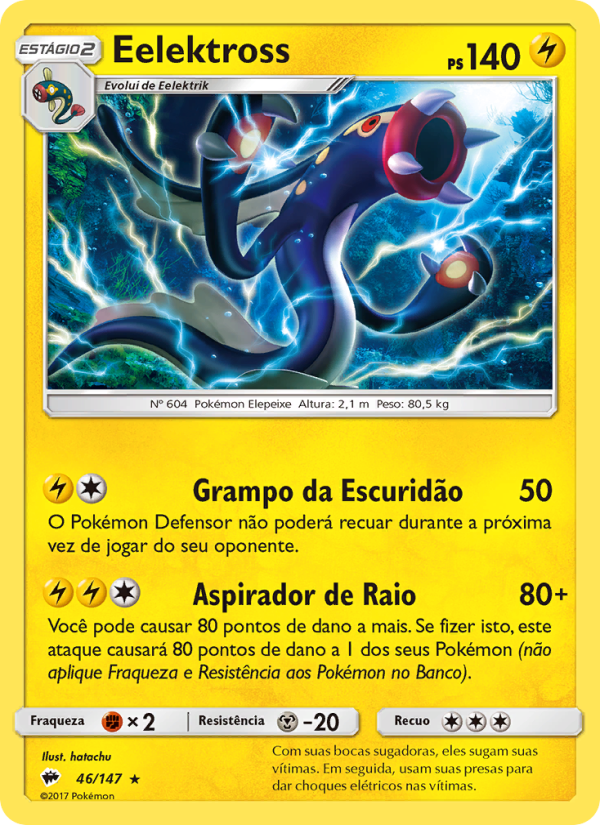 Eelektross 46 — Sombras Ardentes (Portuguese Pokémon TCG card)