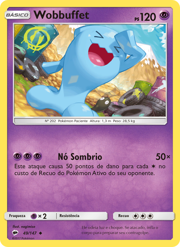 Wobbuffet 49 — Sombras Ardentes (Portuguese Pokémon TCG card)