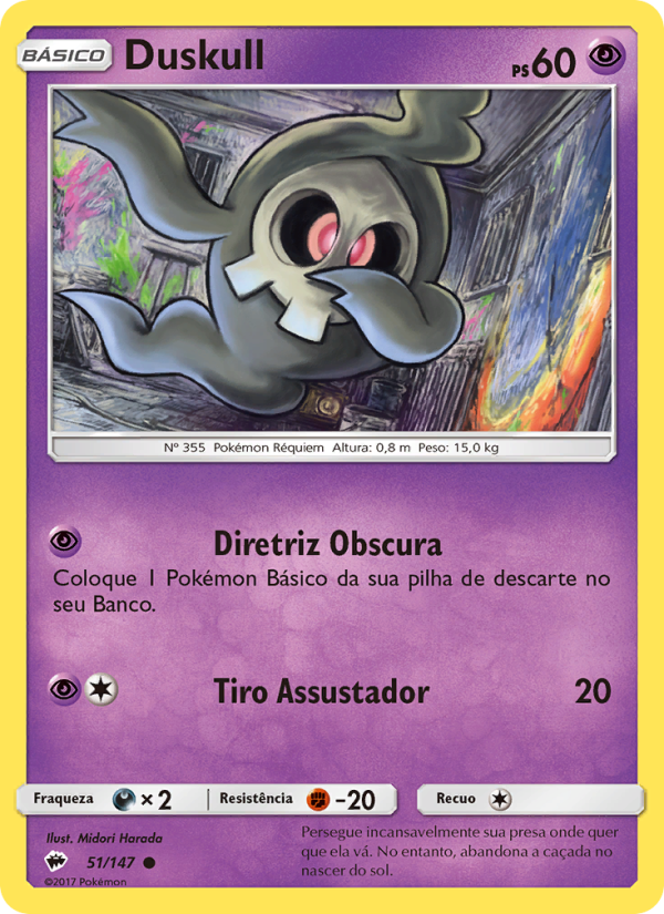 Duskull 51 — Sombras Ardentes (Portuguese Pokémon TCG card)