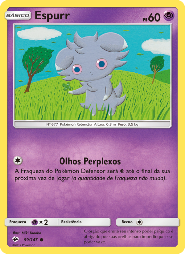 Espurr 59 — Sombras Ardentes (Portuguese Pokémon TCG card)