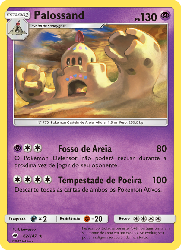 Palossand 62 — Sombras Ardentes (Portuguese Pokémon TCG card)