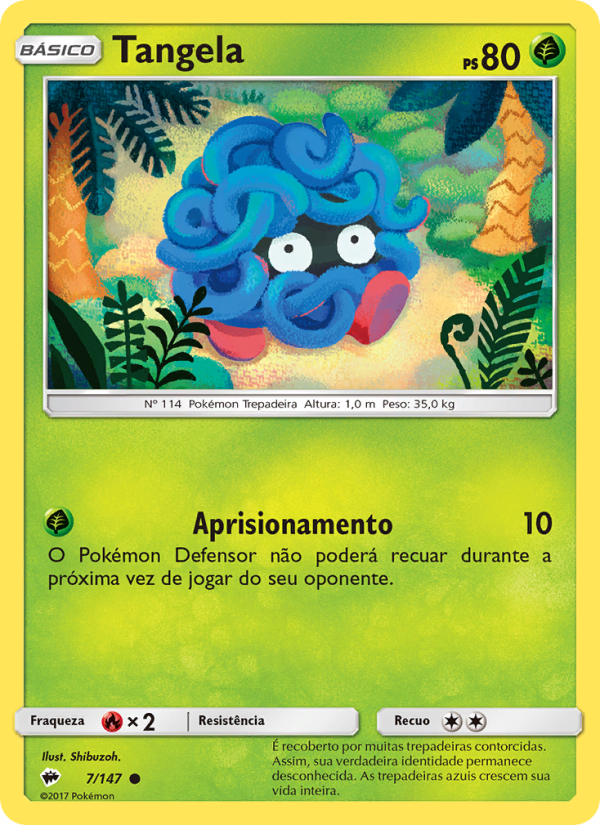 Tangela 7 — Sombras Ardentes (Portuguese Pokémon TCG card)