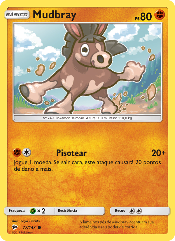 Mudbray 77 — Sombras Ardentes (Portuguese Pokémon TCG card)