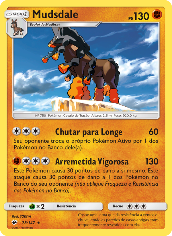 Mudsdale 78 — Sombras Ardentes (Portuguese Pokémon TCG card)
