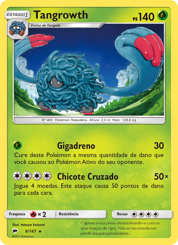 Tangrowth 8 — Sombras Ardentes (Portuguese Pokémon TCG card)