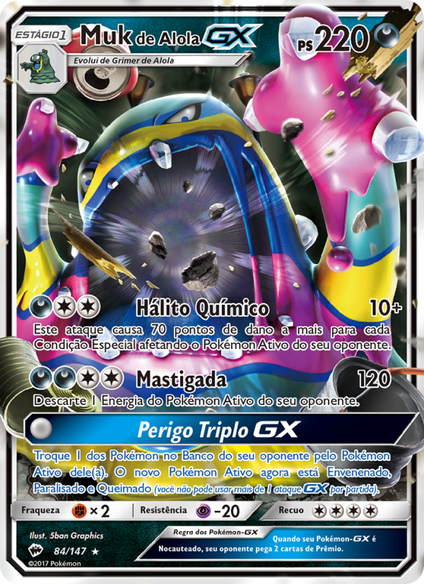 Muk de Alola GX 84 — Burning Shadows (Portuguese Pokémon TCG card)