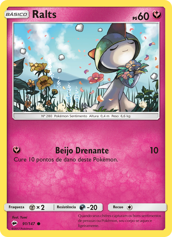 Ralts 91 — Sombras Ardentes (Portuguese Pokémon TCG card)