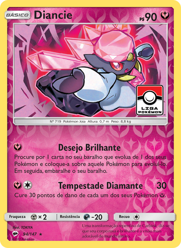Diancie 94 — Sombras Ardentes (Portuguese Pokémon TCG card)