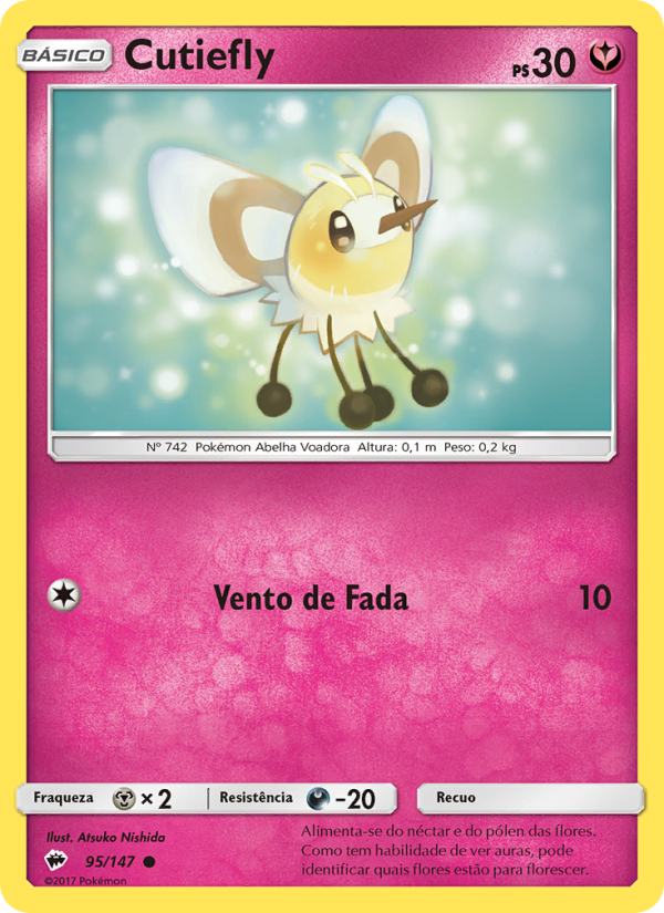 Cutiefly 95 — Sombras Ardentes (Portuguese Pokémon TCG card)