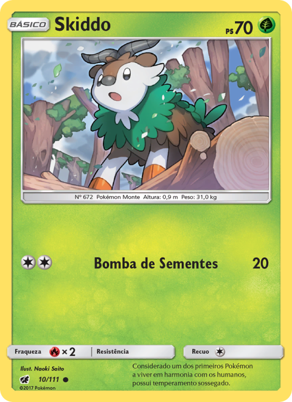 Skiddo 10 — Invasão Carmim (Portuguese Pokémon TCG card)