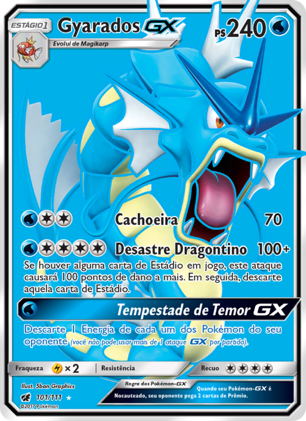 Gyarados GX 101 — Invasão Carmim (Portuguese Pokémon TCG card)