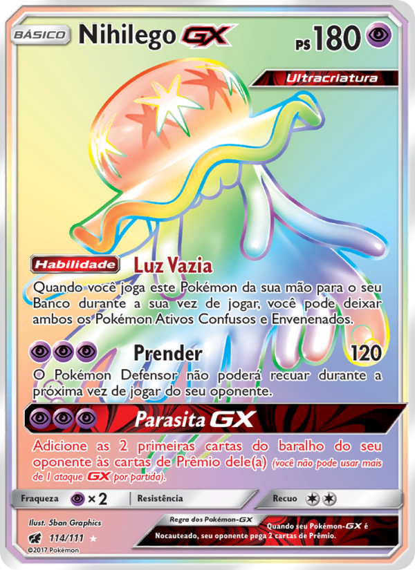 Nihilego GX 114 — Invasão Carmim (Portuguese Pokémon TCG card)