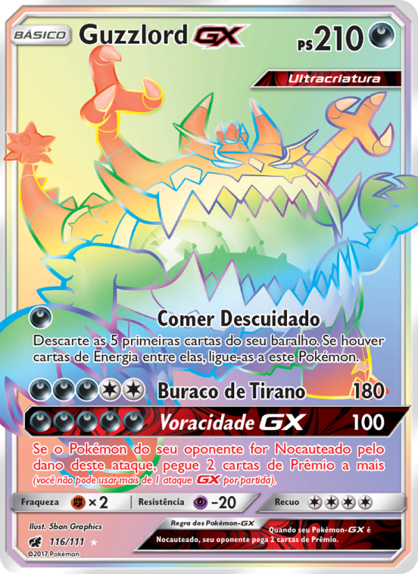 Guzzlord GX 116 — Invasão Carmim (Portuguese Pokémon TCG card)