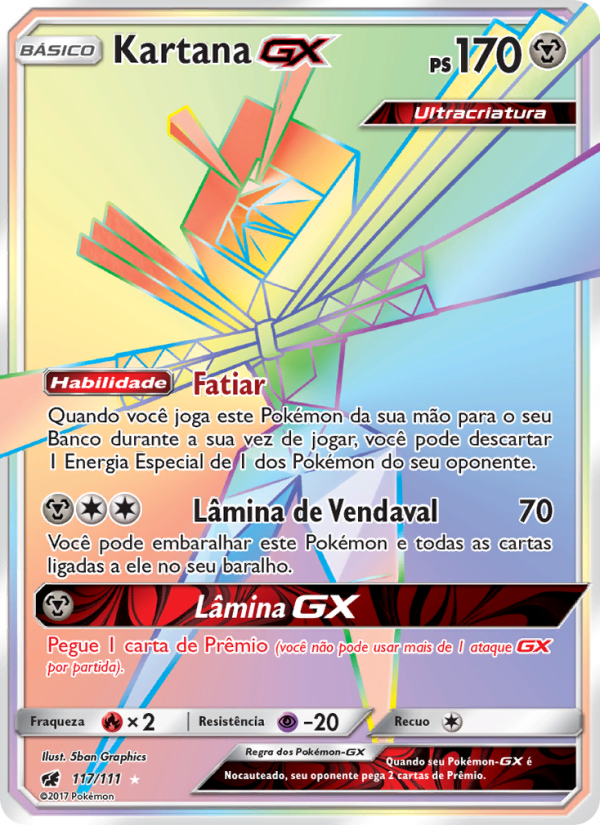 Kartana GX 117 — Invasão Carmim (Portuguese Pokémon TCG card)