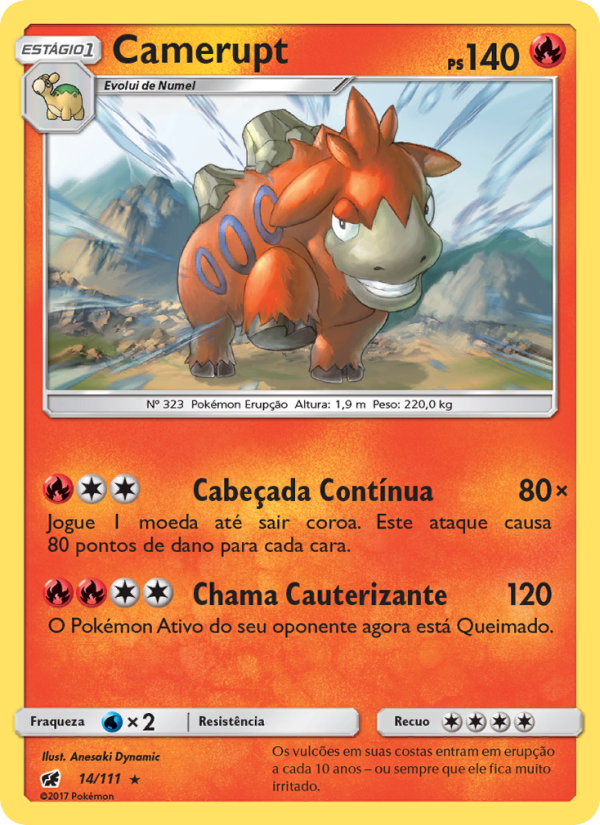 Camerupt 14 — Crimson Invasion (Portuguese Pokémon TCG card)