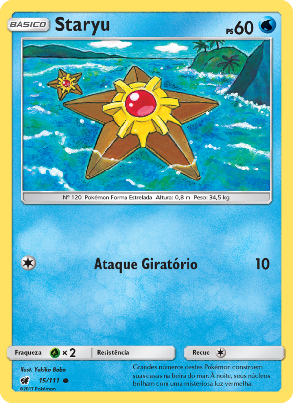 Staryu 15 — Crimson Invasion (Portuguese Pokémon TCG card)