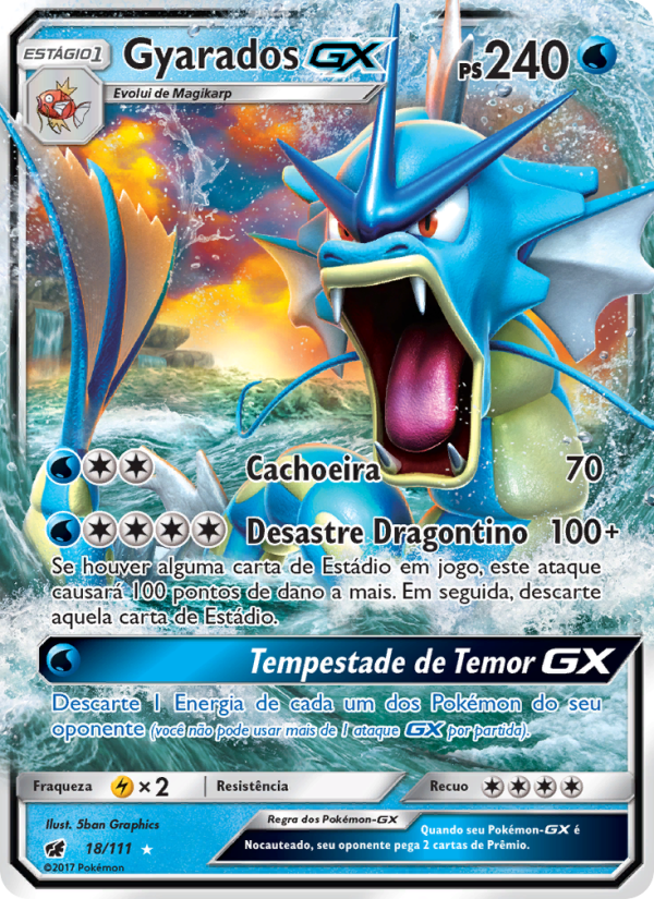 Gyarados GX 18 — Crimson Invasion (Portuguese Pokémon TCG card)