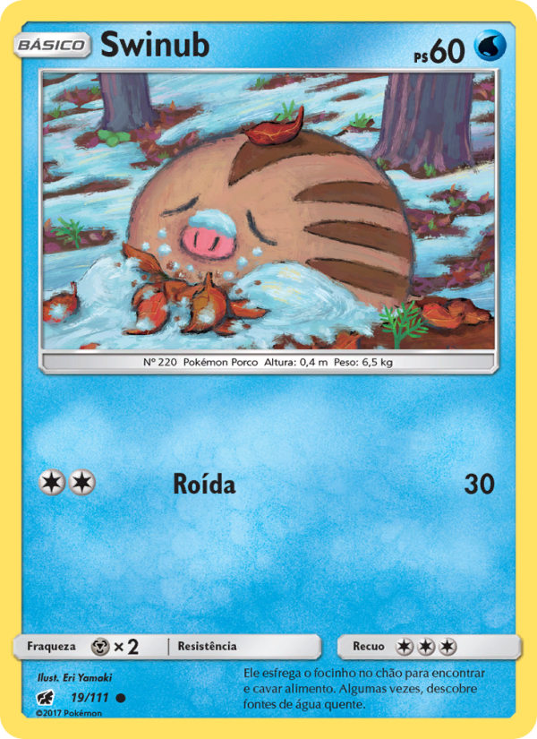 Swinub 19 — Invasão Carmim (Portuguese Pokémon TCG card)